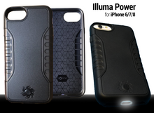 Black on Black illumaPower Case for iPhone 8/7/6s/6 Protective Cell Phone Case